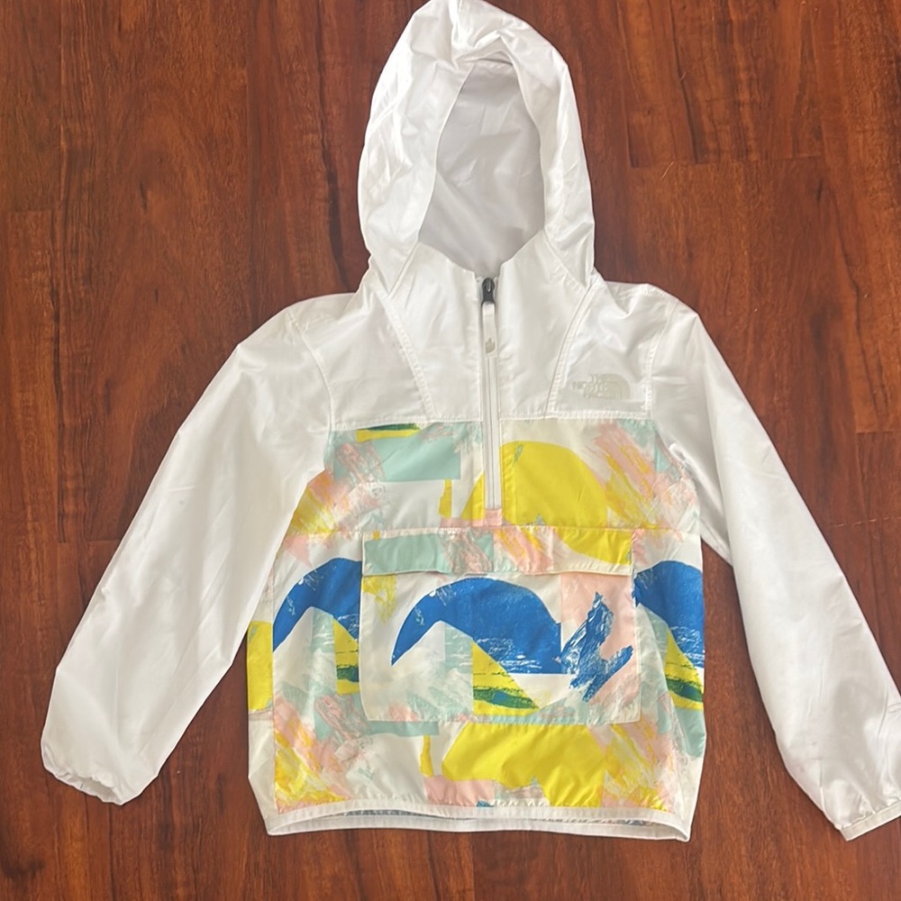 White and Multicolor Hooded Jacket